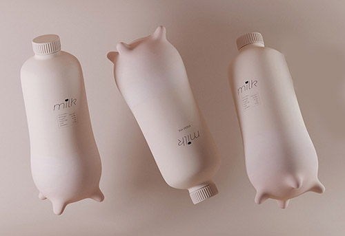 有趣的牛奶瓶包装设计